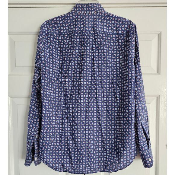 Bonobos Long Sleeve Blue white Flower pattern Button Down Shirt sz Small - Picture 2 of 3